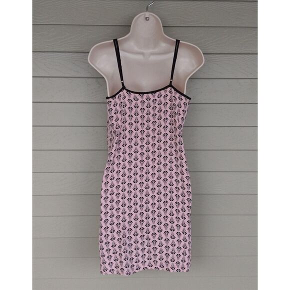 Pretty You London Womens Pink Black Chemise Slip Nightgown Size S to M 6-8 - Picture 3 of 4